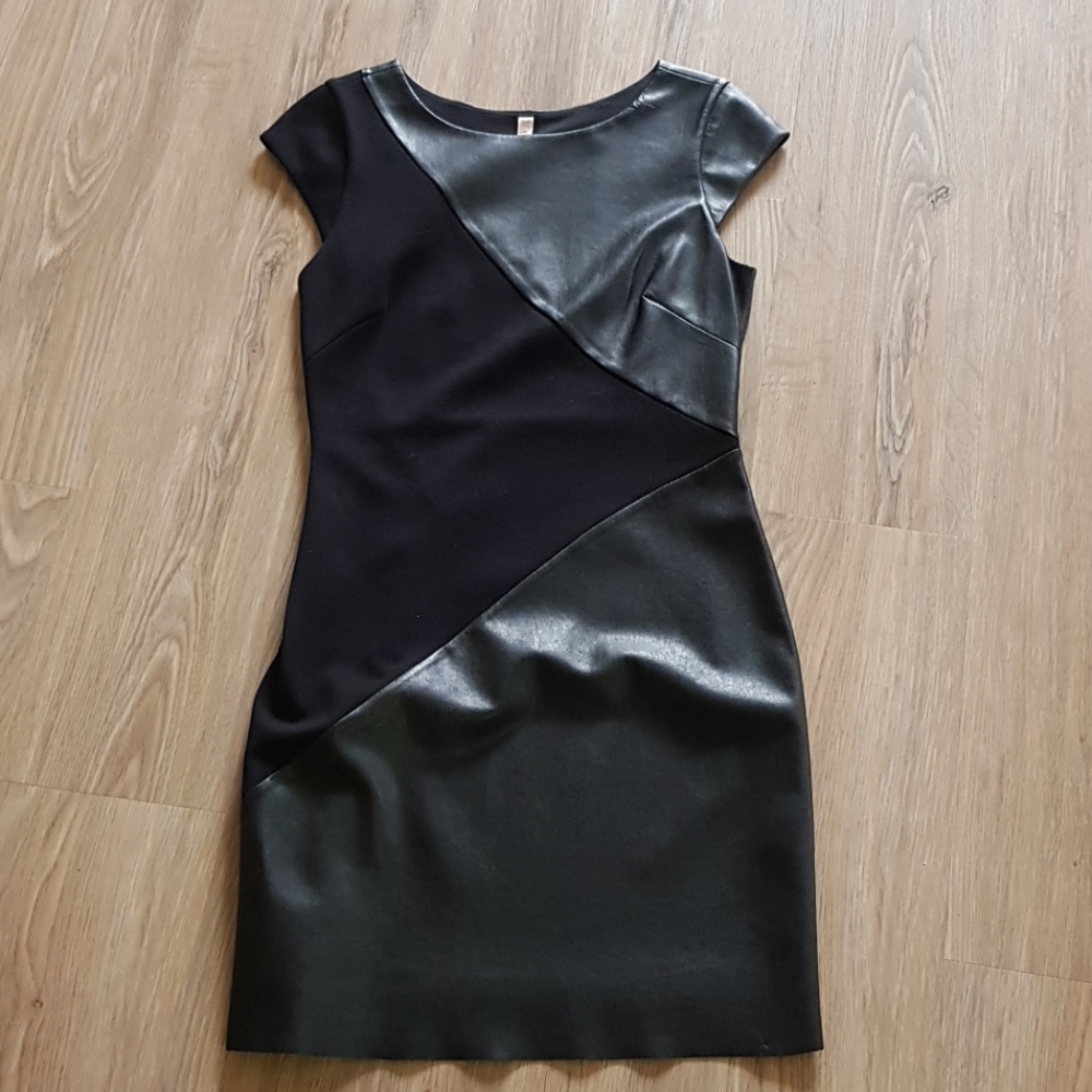Bailey44 Ponti with Leather Contrast Dress